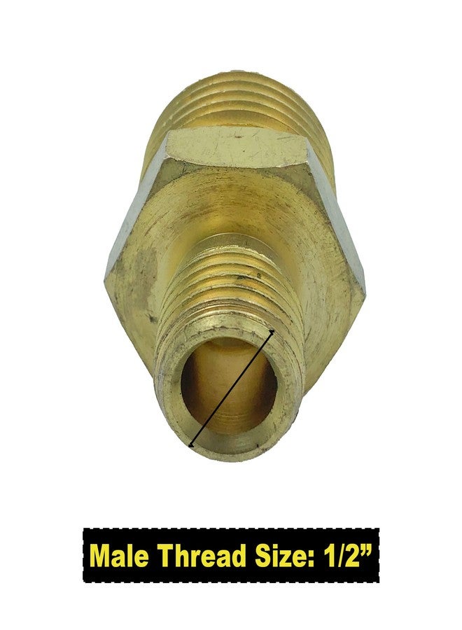 دي بي تي وصلة أنبوب ملولبة سداسية مخفضة من النحاس الأصفر مقاس 1/2 بوصة × 1 بوصة | عبوة من قطعة واحدة | - Image 3